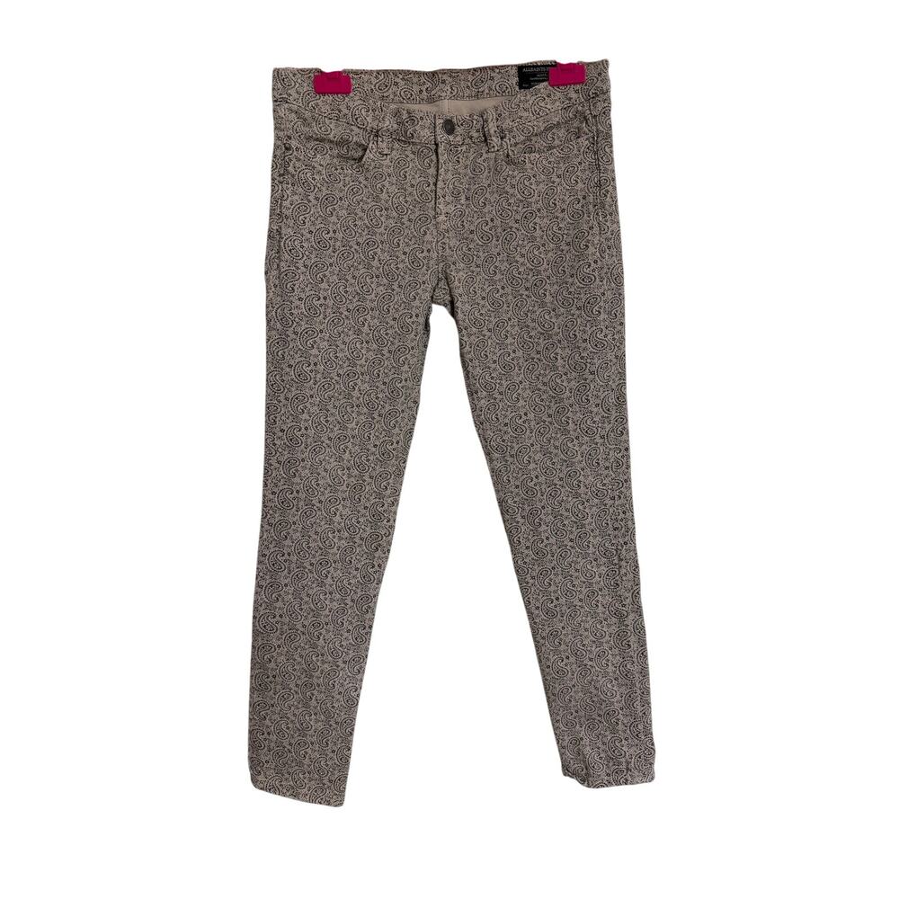 AllSaints Ambie Brodie Paisley Skinny Ankle Zip Jeans Women’s W29 MSRP $150